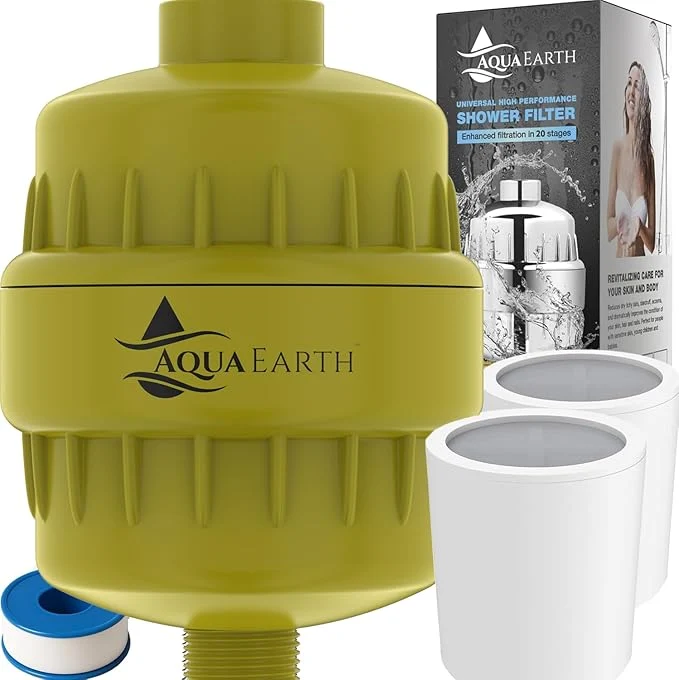 Artisan Shower Head Filter For Hard Water Gold 20 Stages to Remove Chlorine Fluoride Detailed
