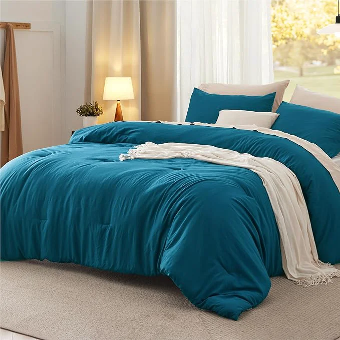 Bedsure Full Comforter Set Teal Soft Prewashed Bedding for All Seasons 3 Pieces GentleSoft™ Bed Set 1 Lightweight Comforter 82 quot x86 quot and 2 Pillowcases 20 quot x26 quot Functional