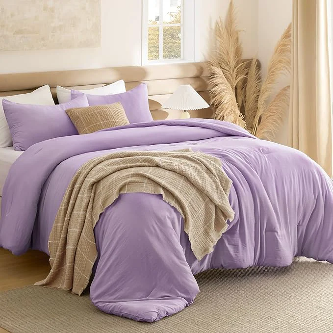 Recyclable Bedsure King Comforter Set Lavendar Soft Prewashed Bedding for All Seasons 3 Pieces GentleSoft™ Bed Set 1 Lightweight Comforter 104 quot x90 quot and 2 Pillowcases 20 quot x36 quot High-End