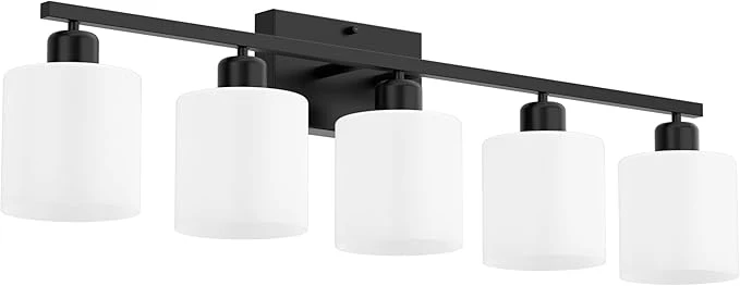 Optimized Bathroom Black Lighting Fixtures Over Mirror Anti-Rust 5-Light Bathroom Vanity Quality
