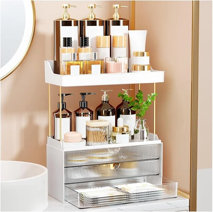 Certified 3 Drawers Bathroom Counter Organizer Environmentally Friendly