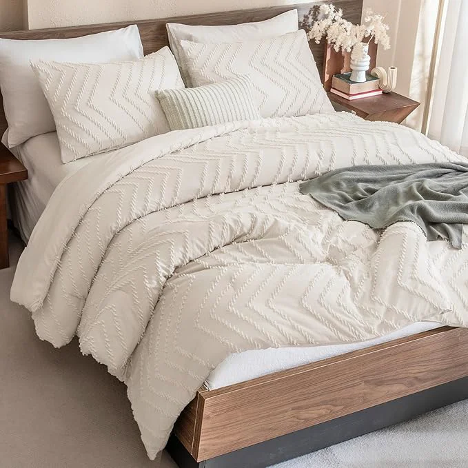 Selected Andency California King Comforter Set Beige Boho Cal King Cream Soft Warm Tufted Neutral Bedding Comforter Sets 3 Pieces Cali King Aesthetic Chevron Farmhouse Cute Bohemian Textured Bedding Set Verified