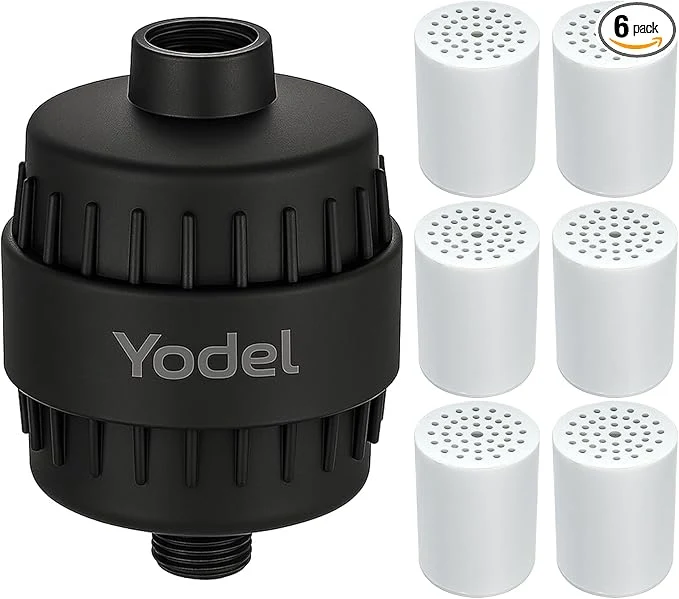 Soft Yodel Shower Filter with 6 Cartridge Matte Black Unique