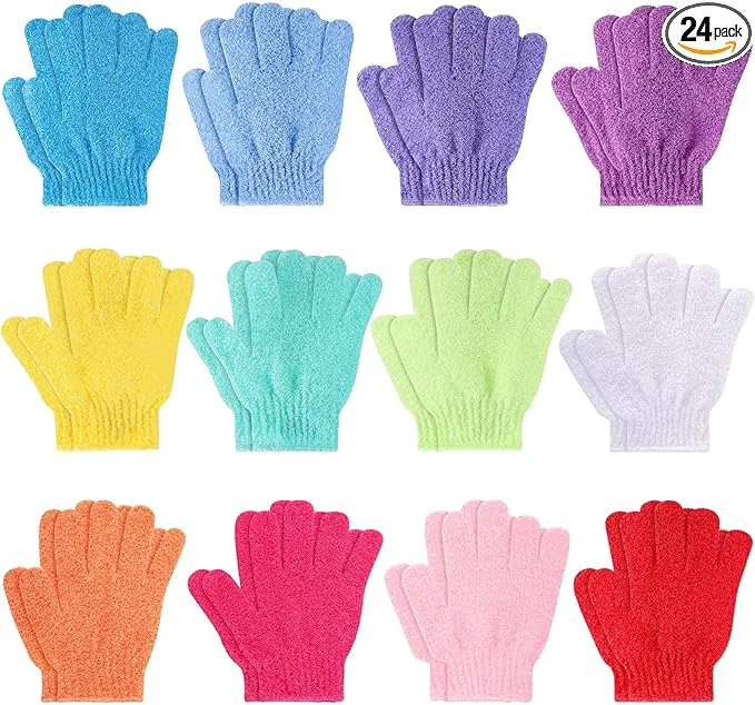Luxury BTYMS 24 Pcs Shower Exfoliating Gloves Hand Exfoliating Glove Body Scrubber Exceptional