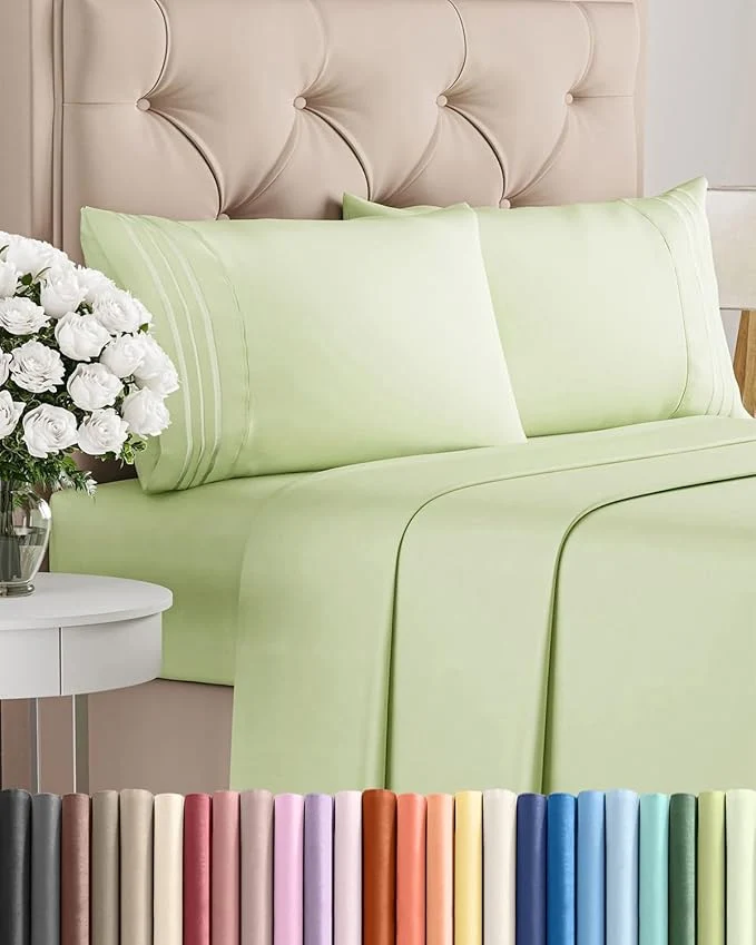 Original Design Full Size 4 Piece Sheet Set – Comfy Breathable amp Cooling Bed Sheets Set – Hotel Luxury Bedding for Women Men Kids Teens Boys amp Girls – Deep Pockets and Wrinkle – Oeko-Tex – Light Sage Green Functional