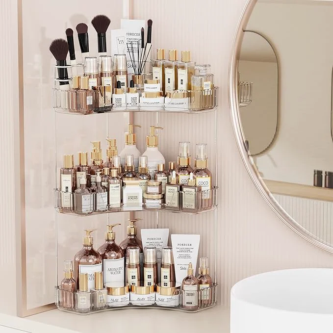 Premium Asayuee 3-Tier Corner Bathroom Counter Organizer Breathable