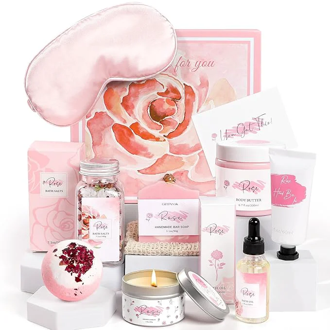 Powerful Mother’s Day Gifts，Rose Spa Gifts Set Bath Gifts Set Safe