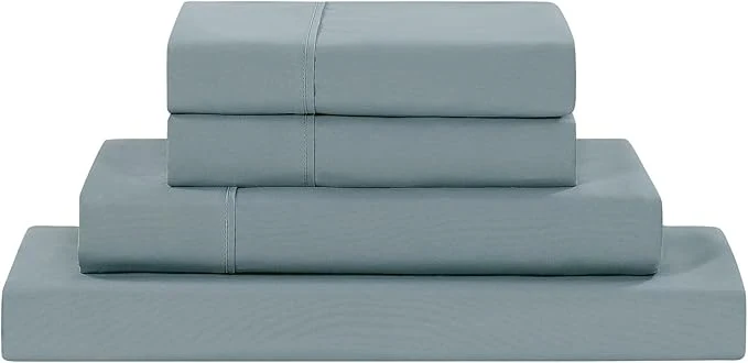 Durable Modern Threads Soft Microfiber Solid Sheets – Luxurious Microfiber Bed Sheets – Includes Flat Sheet Fitted Sheet with Deep Pockets amp Pillowcases Ocean Queen Original Design