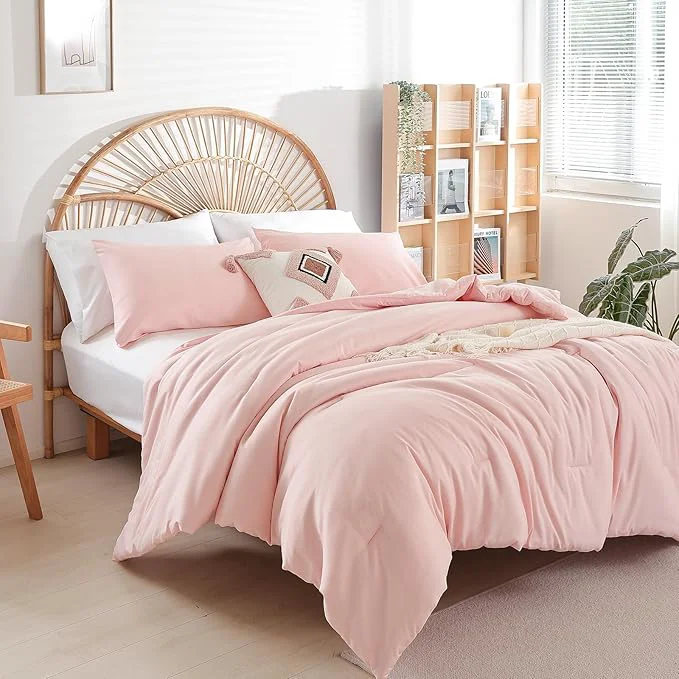 Long-Lasting weigelia Pink Comforter Sets King Size Comforter Set 3 Piece Soft Microfiber Comforters Set for Women and Girls Blush Lightweight Comforter for All Season 1 Comforter 2 Pillowcases Advanced