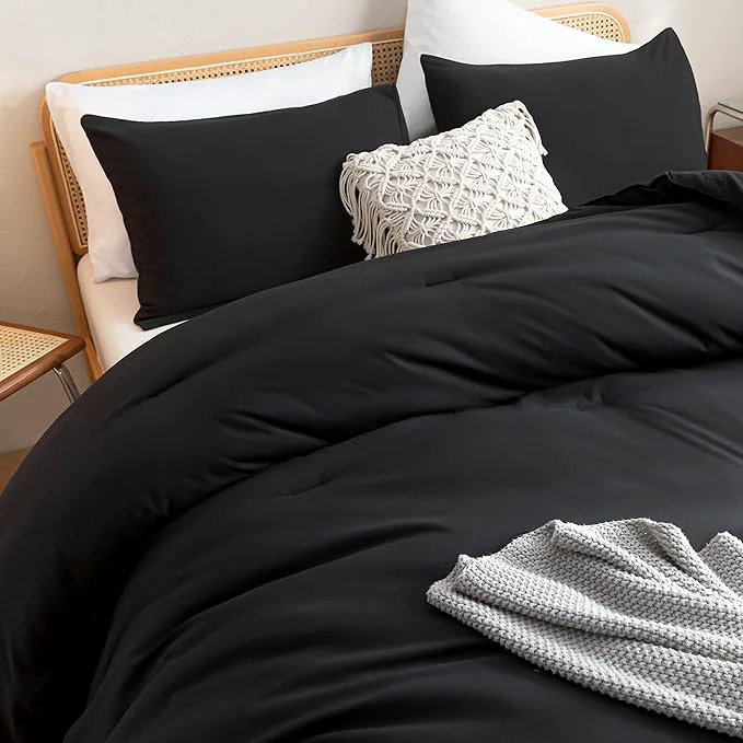 Exceptional ROSGONIA Black Twin Comforter Set for Girls and Boys 1 Boho Black Comforter and 1 Pillowcase Soft and Warm Microfiber Material Neutral Bohemian Style I for Dorm Rooms Genuine