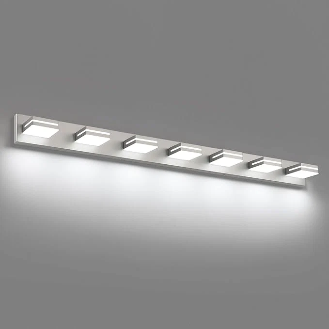 High-Grade SineRise LED Modern Bathroom Vanity Light Fixtures Brushed Nickel Modern World-Class