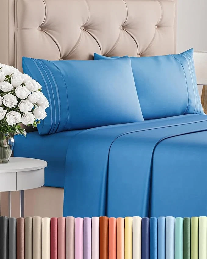 Certified Full Size 4 Piece Sheet Set – Comfy Breathable amp Cooling Bed Sheets Set – Hotel Luxury Bedding for Women Men Kids Teens Boys amp Girls – Deep Pockets Soft and Wrinkle – Oeko-Tex – Royal Blue Stylish