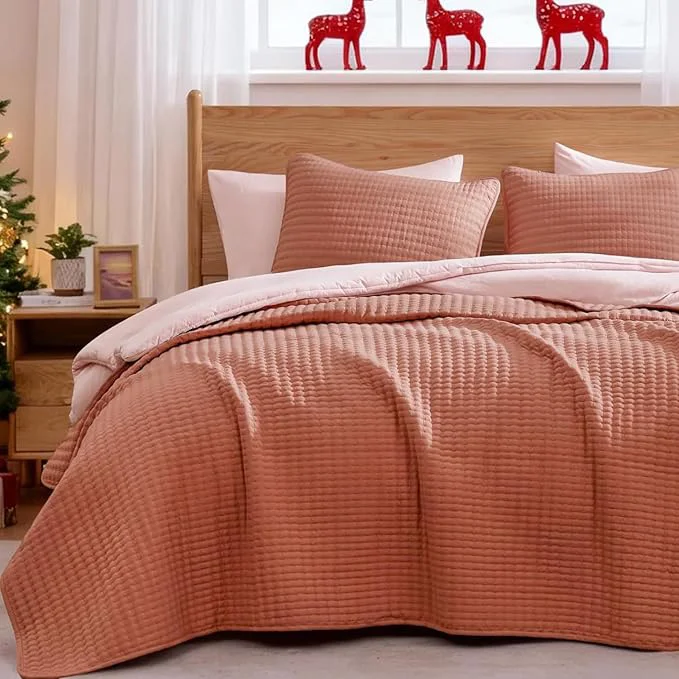 Premium Material WRENSONGE Queen Quilt-3 Pieces Lightweight Autumn Leaf Fall Bedspreads Queen Size Quilt Bedding Set for All Season Soft Coverlet with 2 Pillow Shams Suitable for Bed amp Couch Original