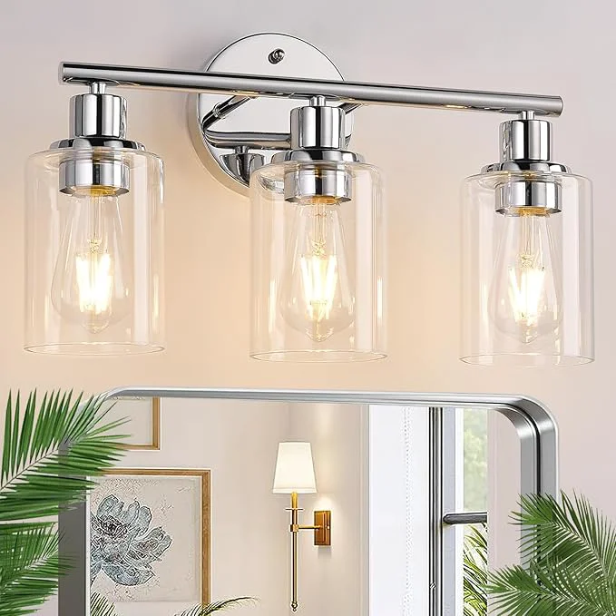 Healthy Zarbitta 3-Light Bathroom Light Fixtures Chrome Bathroom Wall Light Refined