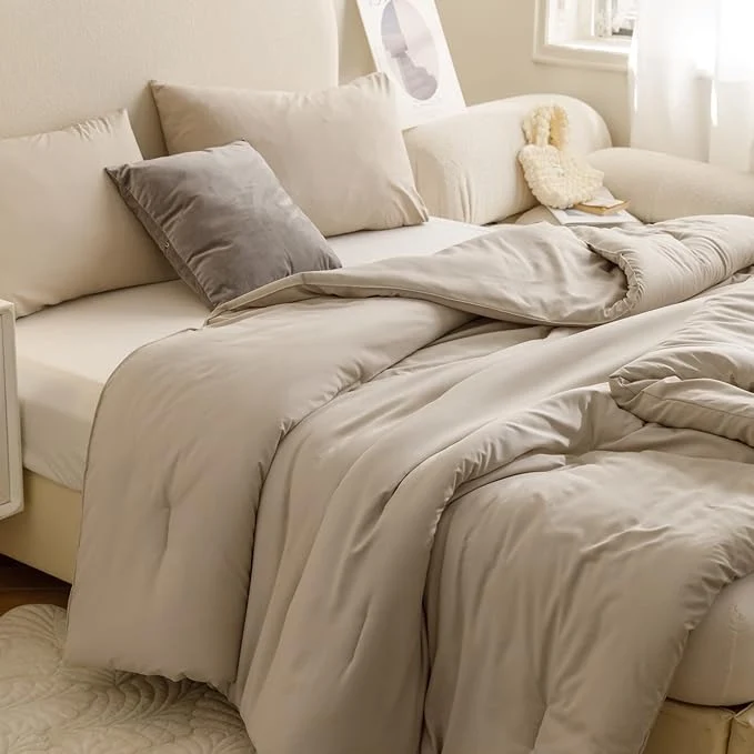 Long-Lasting ROSGONIA Oversized King Comforter Oatmeal 3pcs 1 Boho Comforter amp 2 Pillowcases Lightweight Oversized King Size Comforter Sets All Season Bedding Certified