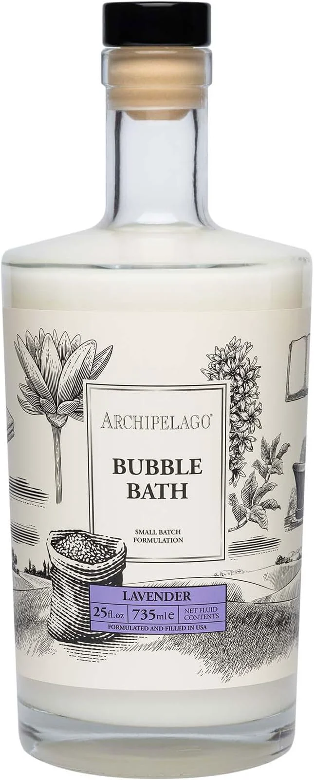 High-End Archipelago Botanicals Luxury Lavender Bubble Bath Moisturizing and Hydrating Modern