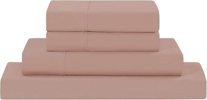 Proven Modern Threads Soft Microfiber Solid Sheets – Luxurious Microfiber Bed Sheets – Includes Flat Sheet Fitted Sheet with Deep Pockets amp Pillowcases Rose Queen Functional