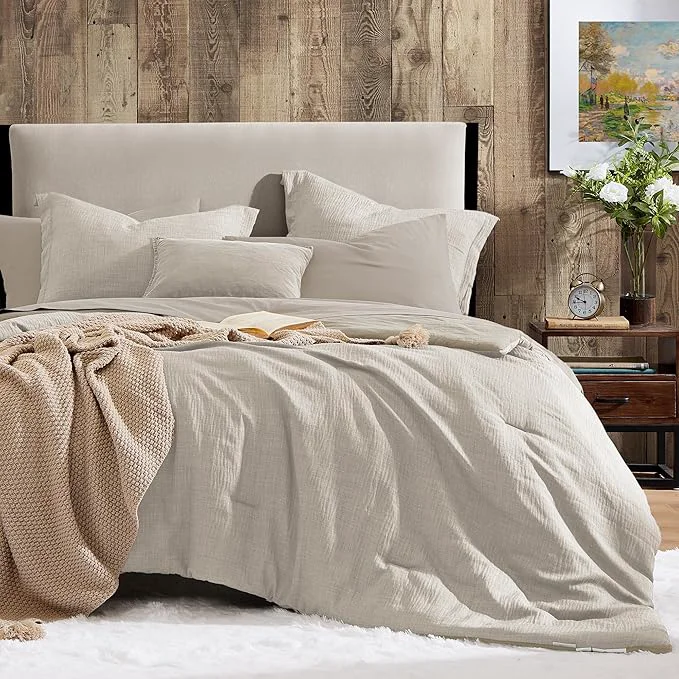 Elegant Geniospin Full Comforter Set – 7 Pieces Comforter Full Size Solid Bedding Sets for All Season Textured Bed in a Bag with Flat Sheet and Fitted Sheet Pillowcases and Shams Ivory 80 39 39 x90 39 39 Authentic
