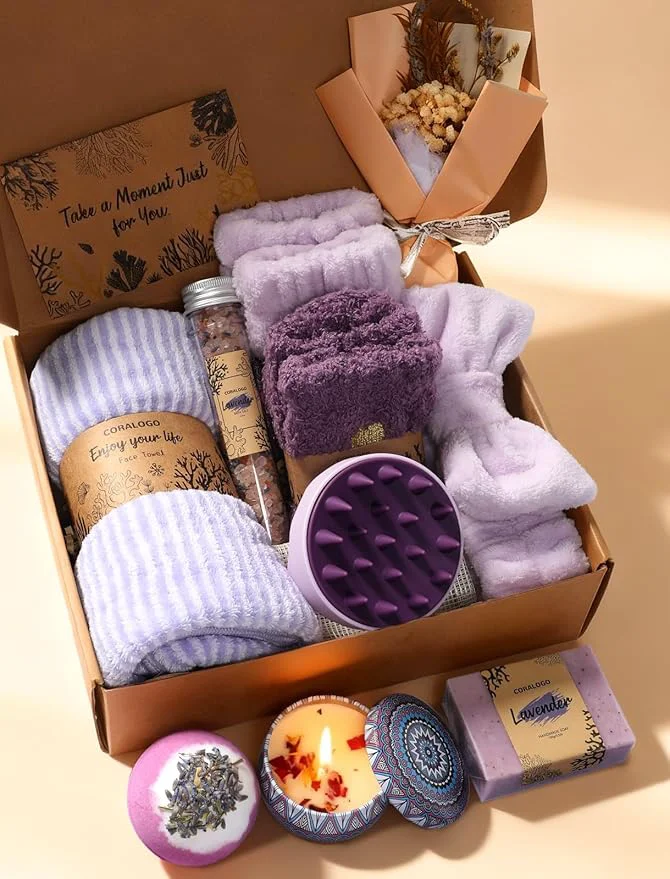 Elegant Coralogo Lavender Spa Gift Baskets Sophisticated