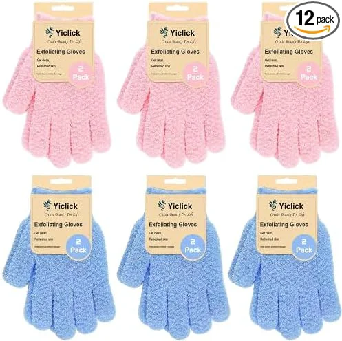Innovative Yiclick 12Pcs Heavy Exfoliating Gloves Body Scrub Glove Relaxed