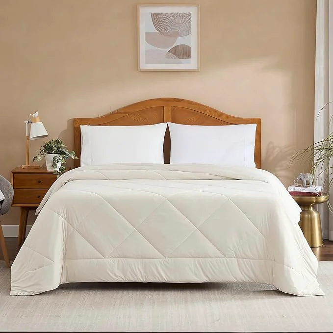 Fine Crafted Oversized Cooling Comforter Twin Twin XL – Reversible Diamond-Quilted Comforter for College Dorms – Lightweight Breathable Bed Blanket for Hot Sleepers Night Sweats amp College Students Beige User-Friendly