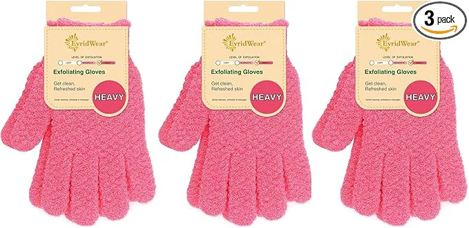 Smart Evridwear Exfoliating Gloves for Shower Nylon Thick Soft Medium Heavy Traditional