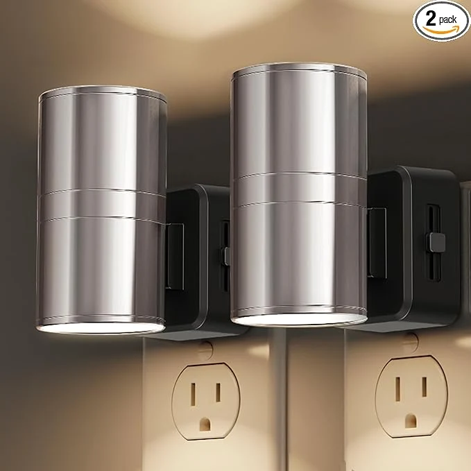 Exceptional L LOHAS LED Night Light Night Lights Plug into Wall Smooth Silver Glossy Premium Material