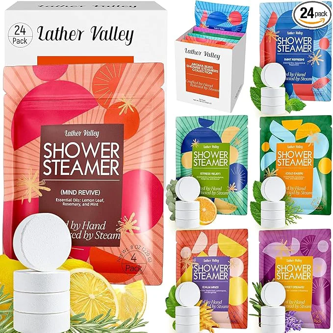 High-End Aromatherapy Sport Shower Steamers – 24 Pack Shower Bombs Contemporary