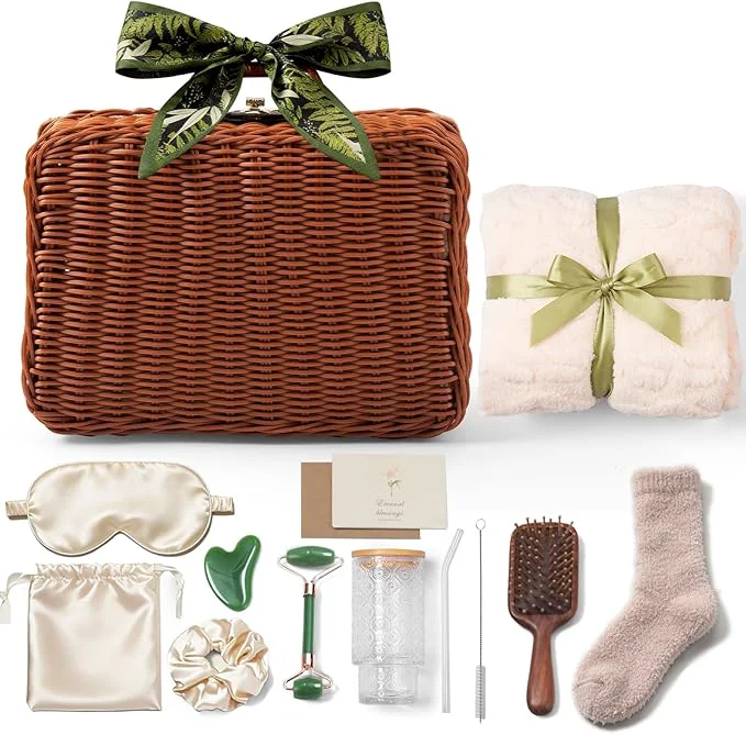 Contemporary 14-Piece Vintage Self-Care Gift Basket Convenient