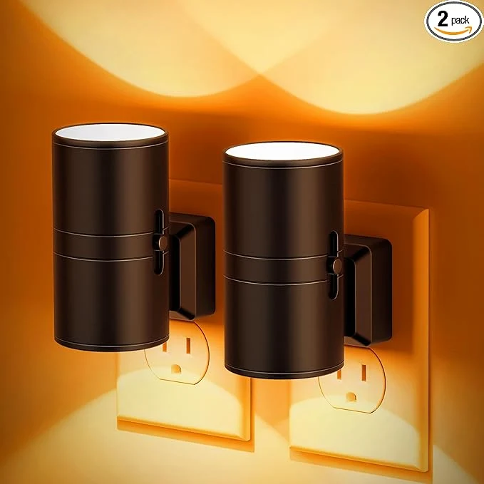 Lightweight Amber Night Lights Plug into Wall Dimmable Night Light Plug in Modern Night Detailed