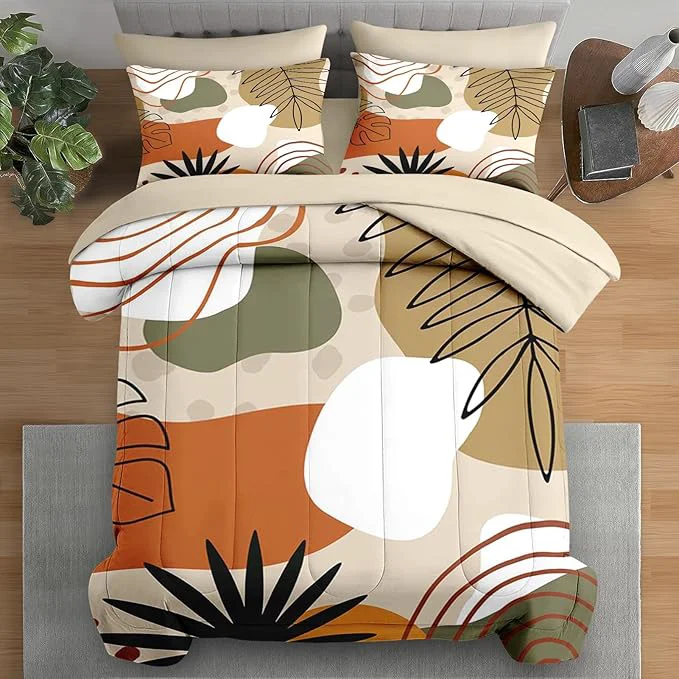 Elite Comforter Set Twin Size Leaves Flower Summer 5 Pcs Bedding for Kids and Adults Spring Leaf Floral Bed Sheet Sets with Fitted Sheet Pillowcase amp Sham for Bedroom Bed Decor Quality