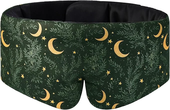 Comfortable ALASKA BEAR Wraparound Style Silk Eye Mask Big Wide Headband and Large Modern