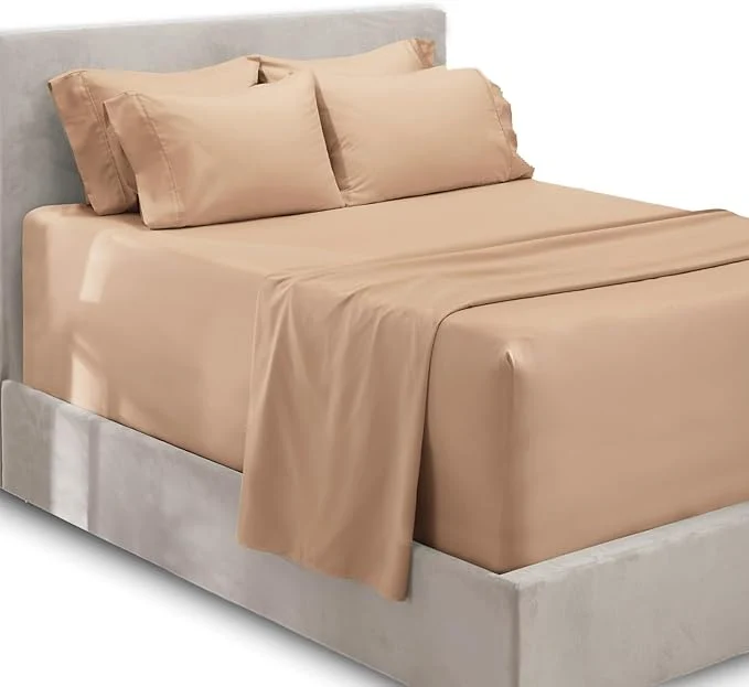 Environmentally Friendly Hearth amp Harbor Extra Deep Pocket Sheets – Fits Mattress 18-24 Inches Deep – Extra Deep Pocket Full Size Sets – 6 Piece Full Size – Full – Taupe Exclusive