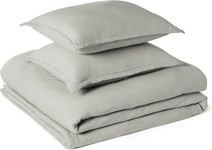 Fashionable Amazon Basics Brushed Microfiber Comforter Set Extra Soft with Natural Texture 3-Piece Queen Full Grey Top-Quality