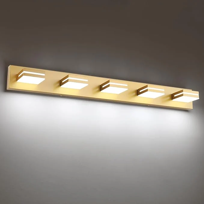 Innovative SineRise LED Modern Bathroom Vanity Light Fixtures Matte Gold Modern Acrylic Comfortable