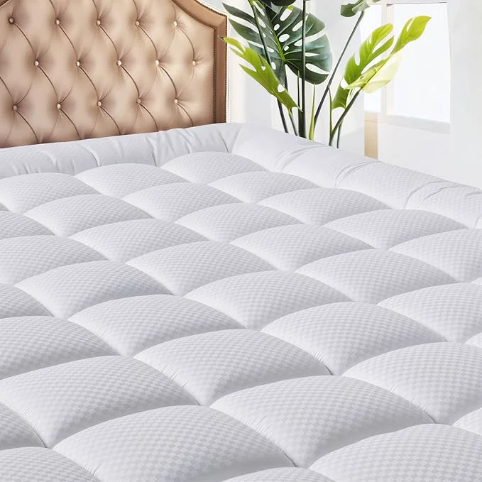 Prestigious MATBEBY Full Size Mattress Pad – Cooling Breathable Mattress Topper Quilted Fitted Mattress Protector Pillow Top Mattress Cover with 8-21 quot Deep Pocket Soft Machine Washable White 54×75 Inches Specialty