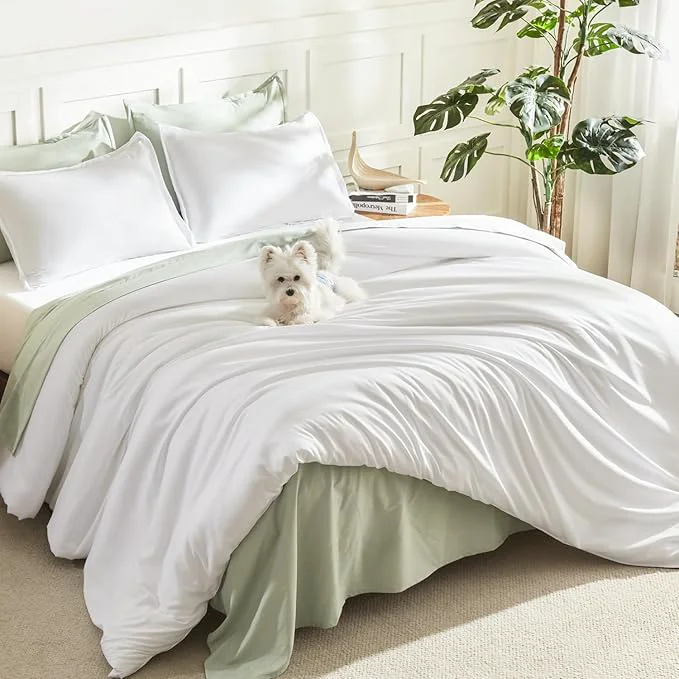 Top-Quality Litanika White Comforter King Size 3 Pieces Lightweight Solid Bedding Comforter Set All Season Fluffy Bed Set 104x90In Comforter amp 2 Pillowcases Verified