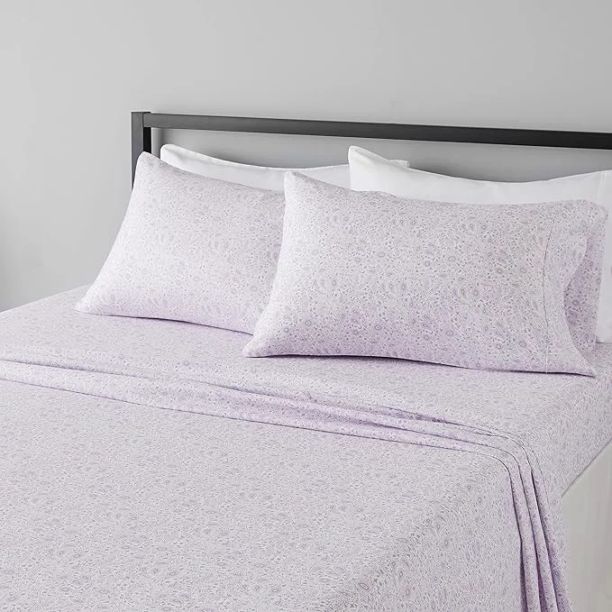 Outstanding Amazon Basics Lightweight Super Soft Easy Care Microfiber Bed Sheet Set with 14 quot Deep Pockets – Full Lavender Paisley Smart