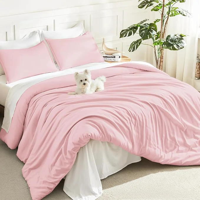 High-Performance Litanika Pink Twin Twin XL Comforter Set 2 Pieces Girls Teen Kids Cute Soft Solid Bedding Comforter Set All Season Bed Set 66x90In Comforter amp 1 Pillowcase Exclusive