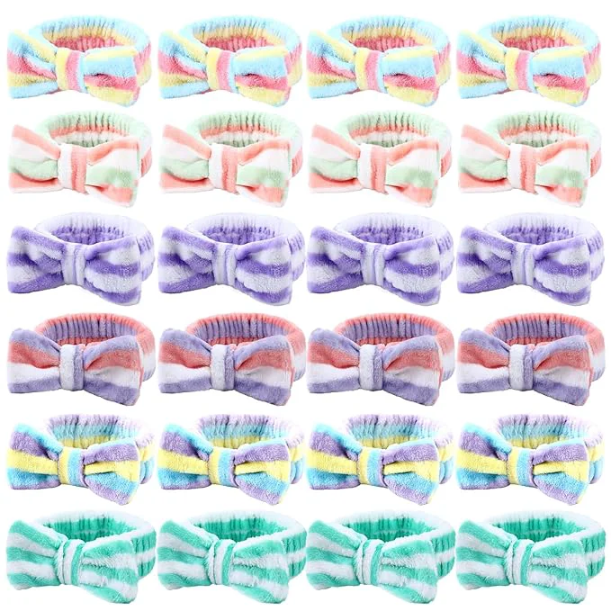Soft WILLBOND 24 Pieces Spa Headband Bulk Skincare Headbands Face Wash Makeup High-Performance