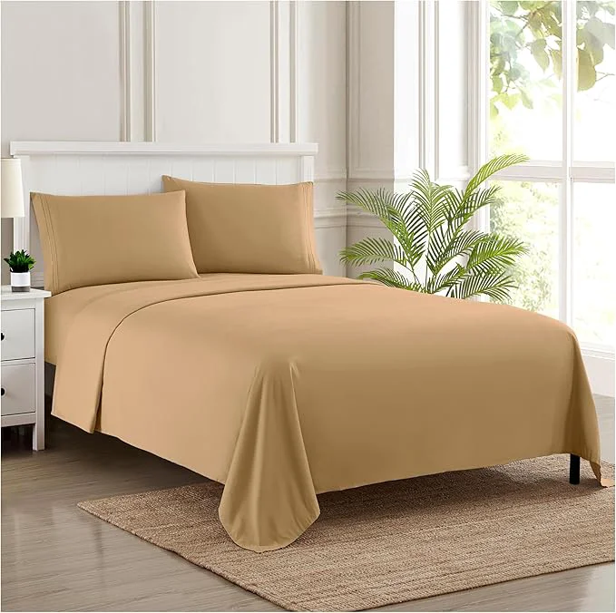 Elegant Full Size Sheet Sets – Breathable Luxury Sheets with Full Elastic amp Secure Corner Straps Built In – 1800 Supreme Collection Extra Soft Deep Pocket Bedding Set Sheet Set Full Taupe Professional
