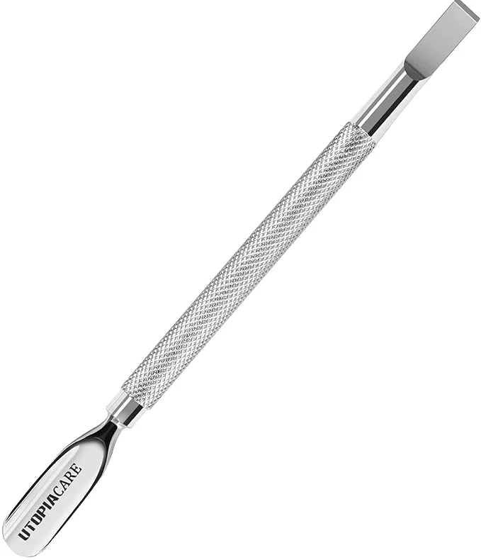 Healthy Utopia Care Cuticle Pusher Tool Spoon Nail Cleaner Professional Stainless Smooth