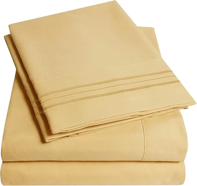 Optimized 1500 Supreme Collection King Sheet Sets Camel – Luxury Hotel Bed Sheets and Pillowcase Set for King Mattress – Extra Soft Elastic Corner Straps Deep Pocket Sheets King Camel Trusted