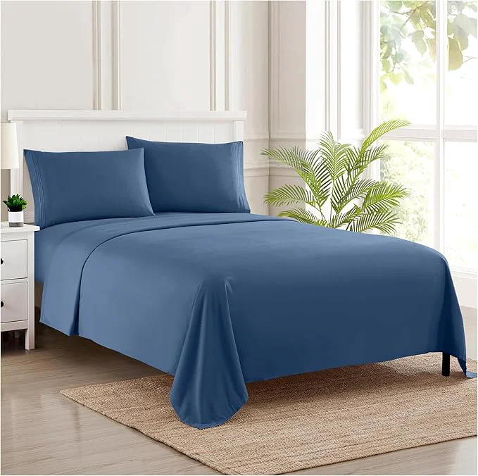 Trusted Full Size Sheet Sets – Breathable Luxury Sheets with Full Elastic amp Secure Corner Straps Built In – 1800 Supreme Collection Extra Soft Deep Pocket Bedding Set Sheet Set Full Denim Contemporary