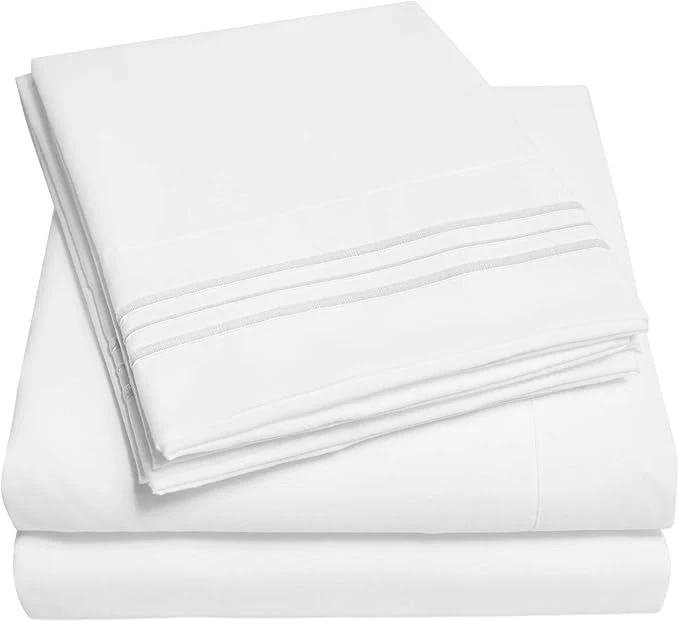 Professional 1500 Supreme Collection Extra Deep Pocket Sheets Set – Luxury Soft Bed Sheets Wrinkle Bedding Over 40 Colors 21 inch Extra Deep Pocket Extra Deep – Cal King White Versatile