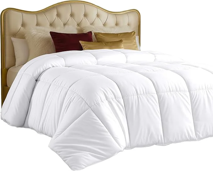 Next-Generation Utopia Bedding Comforters California King Size All Season Duvet Insert Down Box Stitched Bed Comforter with Corner Tabs Machine Washable White Comfortable