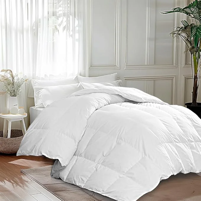 Reliable Martha Stewart Goose Feather Down Fiber Cotton Comforter Queen Size Feather Duvet Insert Queen Hotel Collection Hypoallergenic Comforter 50oz Light Warmth 90 x 90 Inch White Smooth