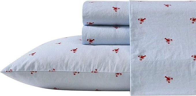 Stylish Nautica – King Sheets Cotton Percale Bedding Set Casual Bedding Set Lobster Walk Red King Next-Generation