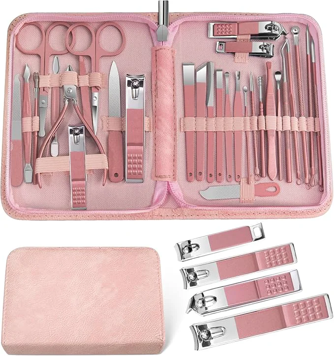 Minimalist Women Manicure kit Professional sat Nail Set kit Pedicure Kit 30 in 1 Nail Refined