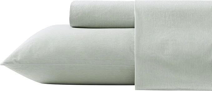 Classic Tommy Bahama – Queen Sheets Washed Percale Cotton Bedding Set Soft amp Breathable Bedroom Decor with Deep Pockets Island Cays Stripe Green Queen Consistent
